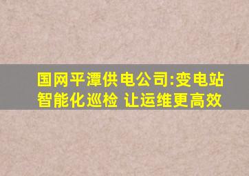 国网平潭供电公司:变电站智能化巡检 让运维更高效